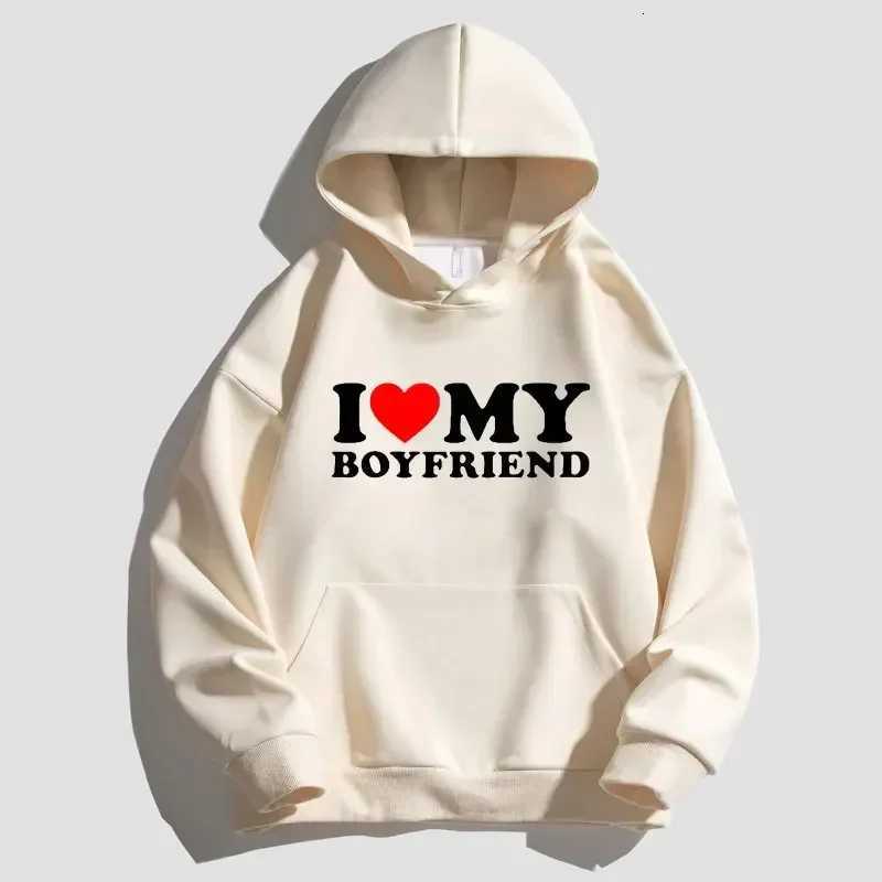 I LOVE MY GIRLFRIEND Print Unisex Hoodie Y2K Sweatshirt for WomensMens Hoodies Sweatshirts Solid Hoodies Slow jogging clothes W251027