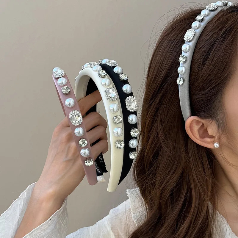 Hair band accessories for women girl headbands yoga korean rhinestone fascinators elegant kpop Hoops fashion 251023