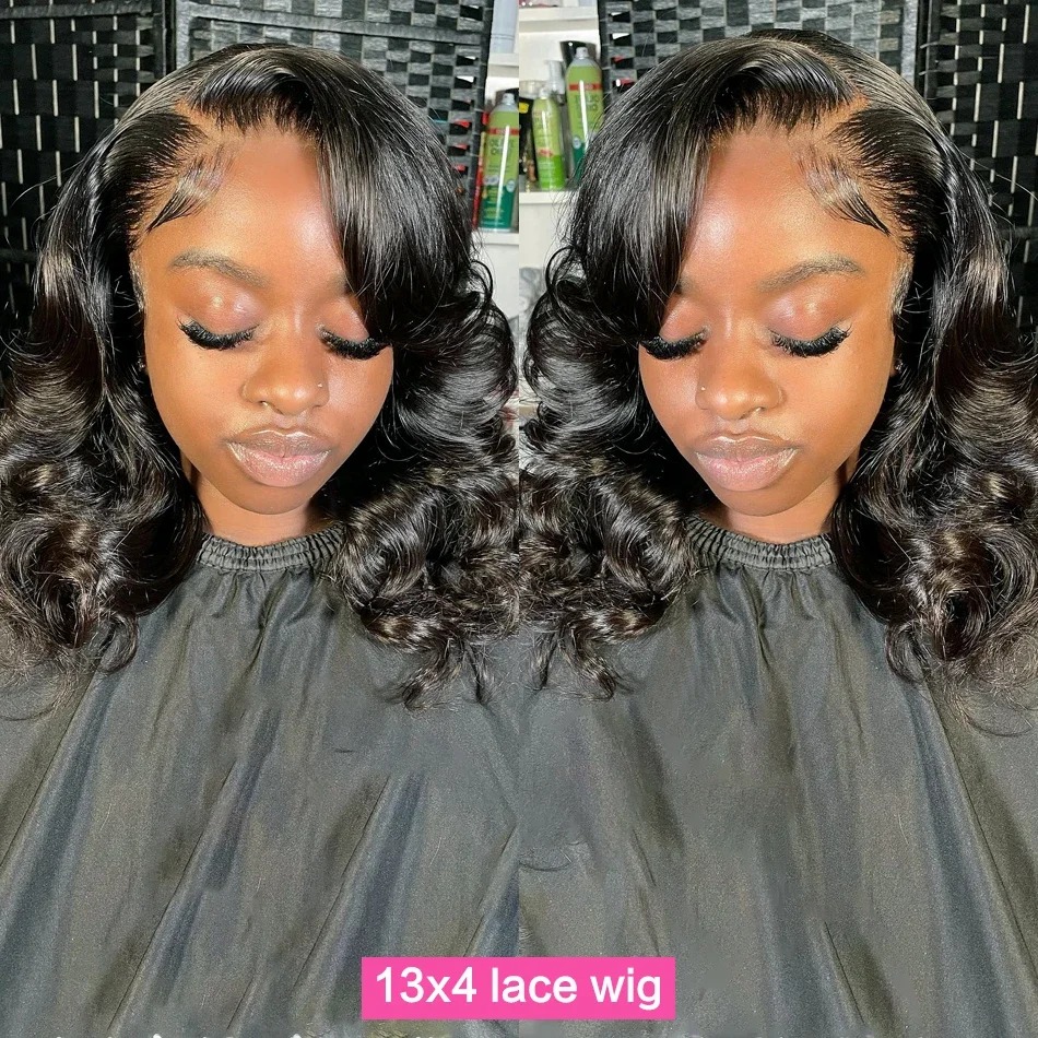 Bob Wig Human Hair Brazilian Looe Body Wave Wigs For Black Women 13x6 Hd Lace Frontal Wig Pre Plucked 13x4 Black Lace Front Wig