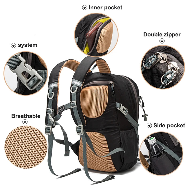 Travel Backpack Mens Womens Highquality Nylon Waterproof Hiking Mountaineering Backpacks Large Capacity Outdoor Sport Bag 251021