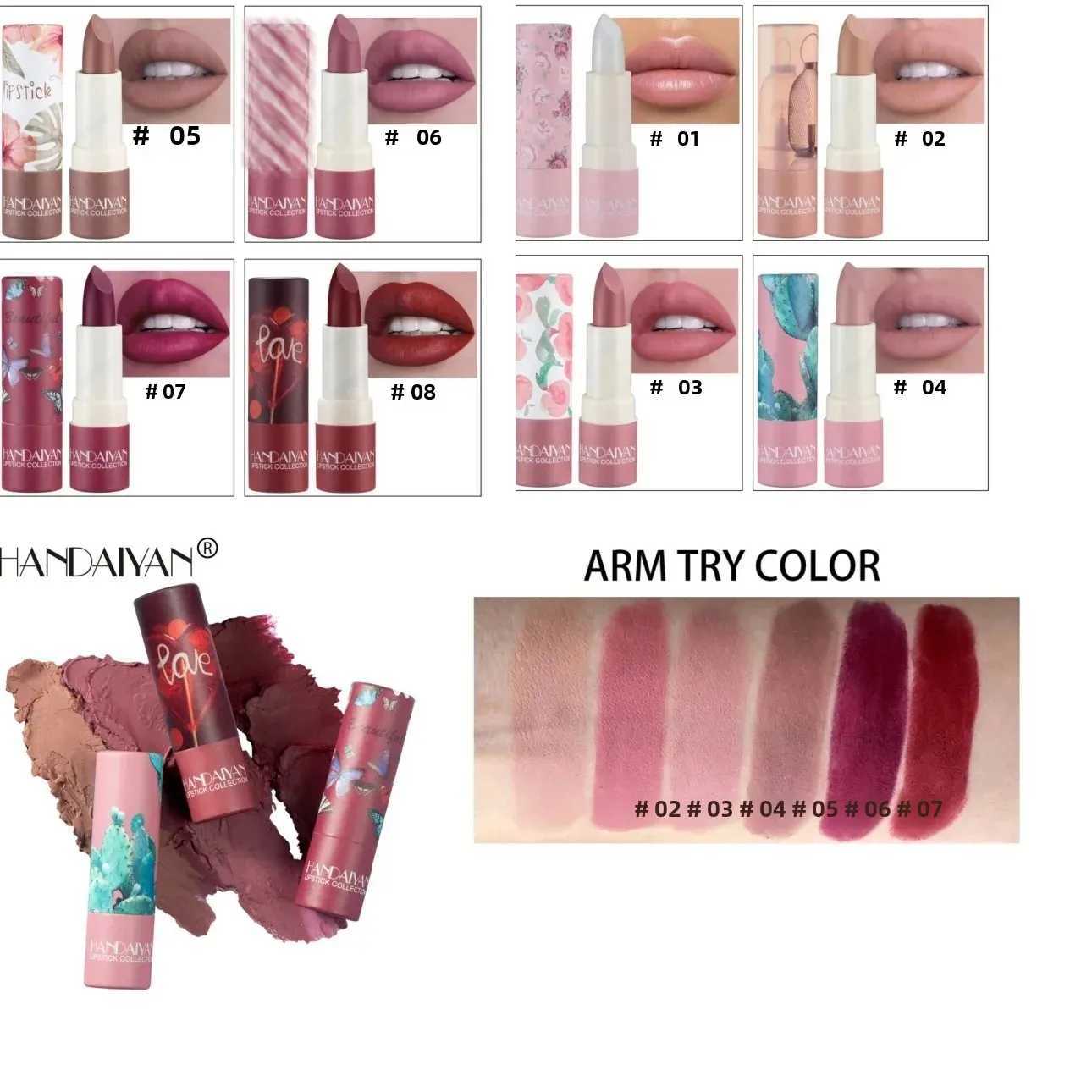 8 Colors Velvet Finish Lipstick Waterproof Long Lasting Moisturizing Non Stick Cup Nude Pink Red Lip Makeup Cosmetics W251027