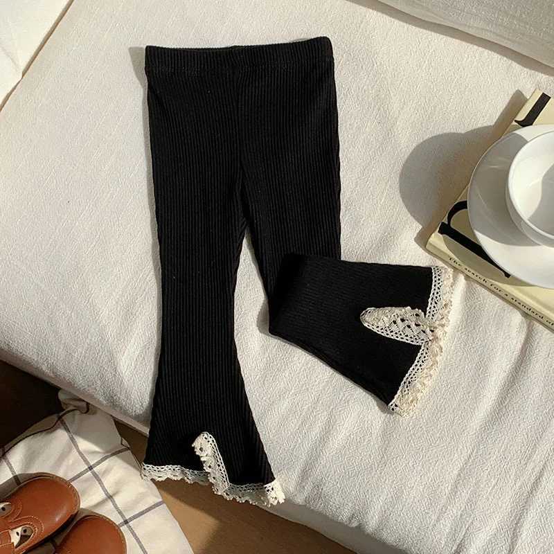 2025 Baby Pants Girls Solid Elasticity Leggings Cotton Trousers Kids Boot Cut Pants Toddler Girls Flares PantT251027