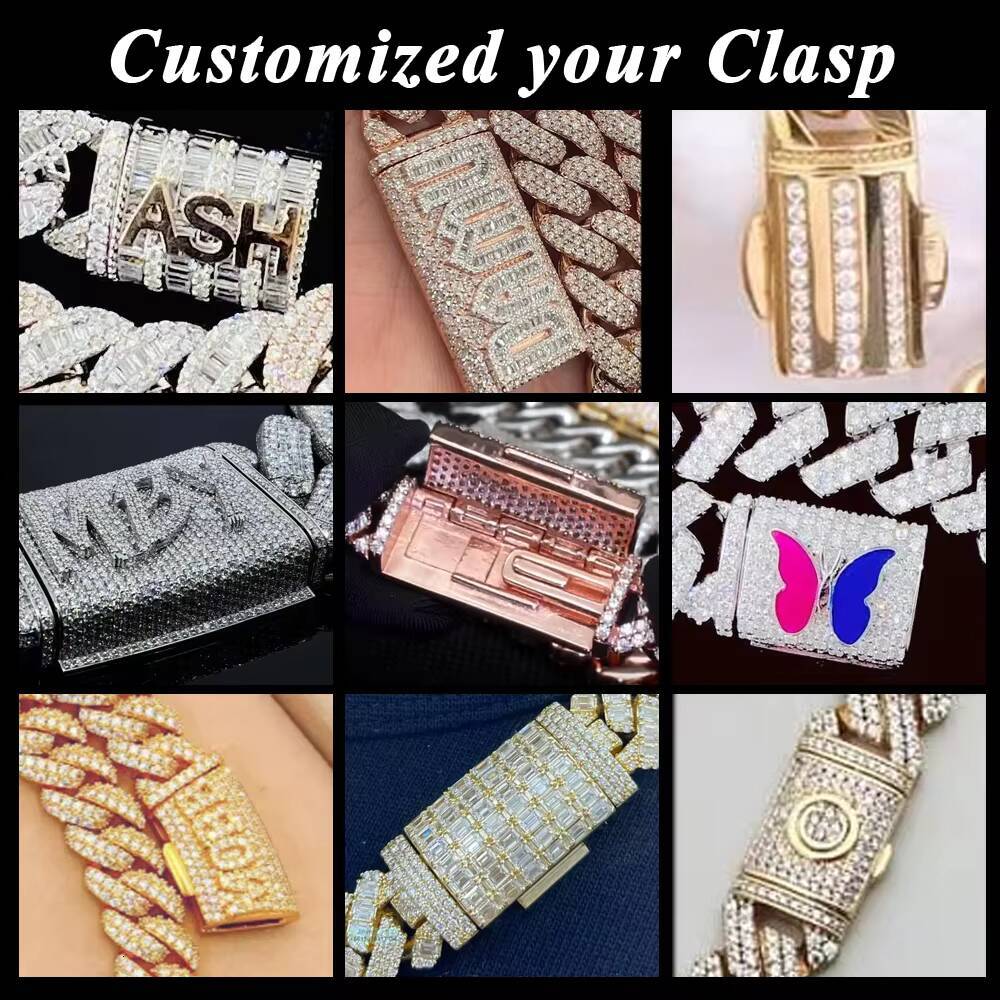 Cheapest Hot Sale Shining Chain Ice Out Cuban Necklace VVS Moissanite 925 Sterling Silver Miami Cuban Link Chain