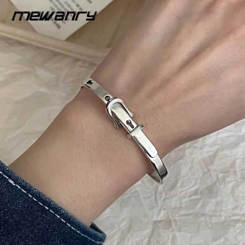 Mewanry Silver Color Belt Geetric Bracets For Wen Coups Creative Design Fashion Vintage Personality Birthday JewelryW251027