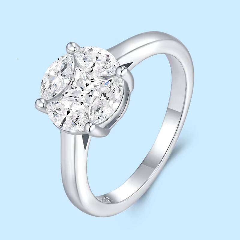 Premium Elegant Moissanite Wedding Engagement Rings S925 Silver Lab Diamond Women Ring with Moissanite Ring