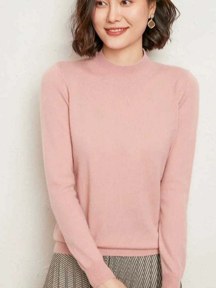 AOSSVIAO Long Sleeve Knitted Sweater Women Turtleneck Solid Autumn Winter 2025 Base Layer Pullover Warm Tops 251027