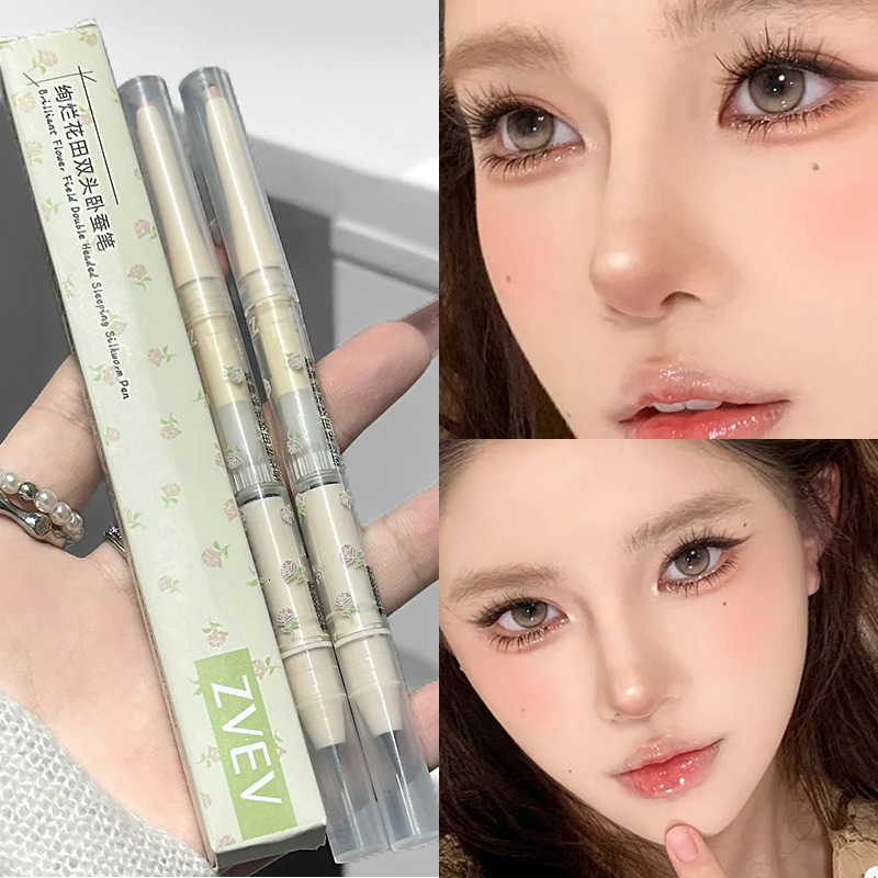 Double Headed Lying Silkworm Pen Pearlescent Matte Highlighter Brightening Contouring Lower Eyelid Shadow Eyeliner Pen Makeup 251027