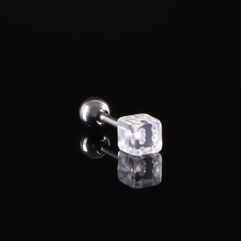 Designer earrings Trendy fun transparent dice shaped earrings personalized fashionable earrings for women free shipping luxury earrings birthday gift