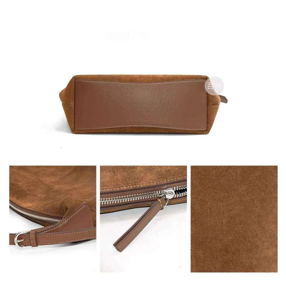 Designer Luxury Fashionable Frosted Cow Long Handle Tote Winter Matte Suede Leather Women S Single Shoulder Bag Grey Commute Handbag