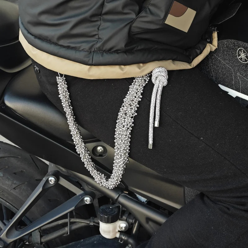 Original Rhinestone Knot Pendant Punk Pants Chain Fashionable Men And Women Ones Waist Light Accessories Hip Hop Jewelry 251023