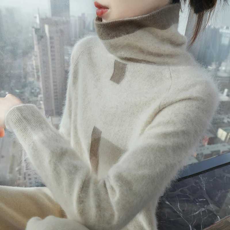 100 Mink Fur Knitted Sweater Womens New Top Pile Collar Cashmere Sweater Thickened Autumn And Winter Warm Jacket DBR058T251027