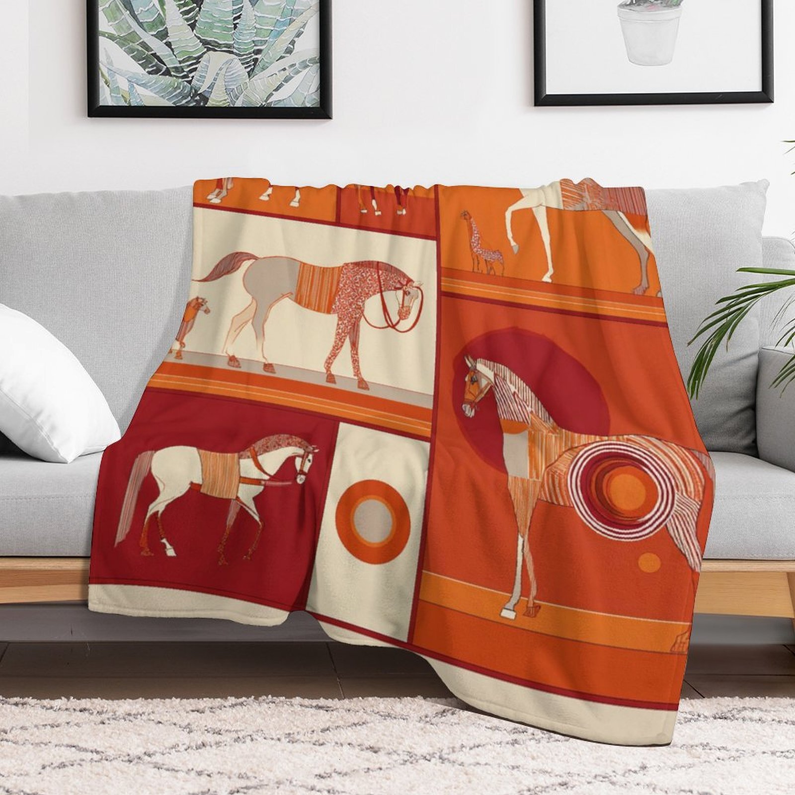 Custom H Designer Horse blanket blanket throw cashmere vibration blanket copert Home Travel Throw Summer Air Conditioner Beach home bedding blankets t