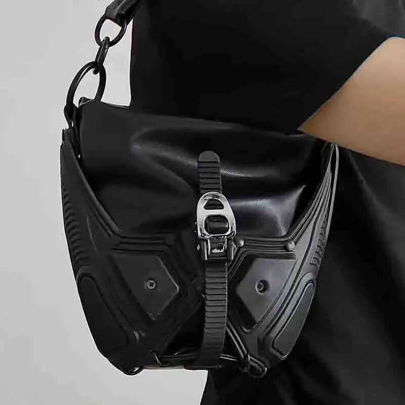 2025 Spring New Unique Personalized Crossbody Sling Sier/Black Purse Bucket Handbag Y2k Style Cool Girl Bag