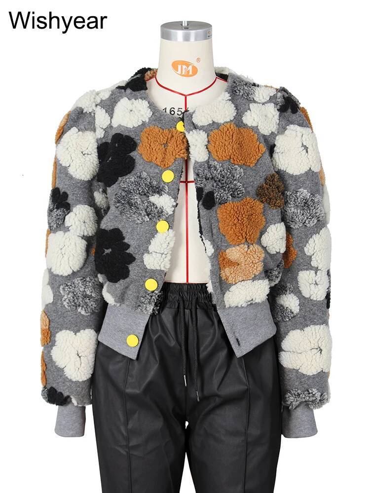 winter jacket women Streetwear Winter Warm Thick 3D Flowers Patchwork Jacket Women Puff Long Sleeve Single-breasted Baseball Coats Vintage Outwear