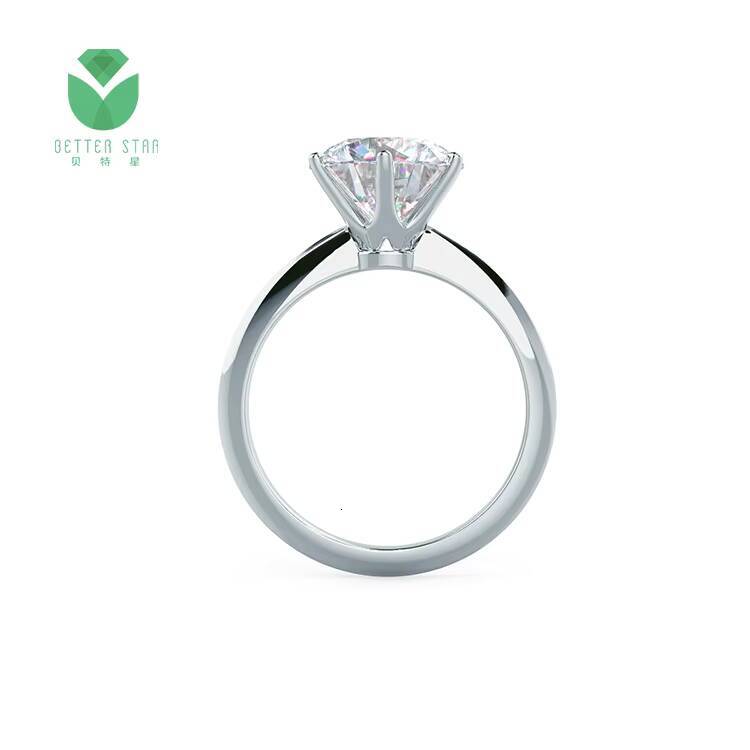 Dazzling 6 Claw Setting Lab Created Diamond Ring 18K Gold Real CVD Diamond Rings Wedding Jewelry HPHT Synthetic Diamond Ring