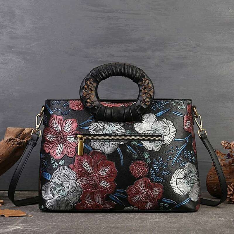 Vintage Original Design Women Emed Ladies Handbag Large Capacity Femal Shoulder Crossbody Bag Mother's Tote Pack 2025