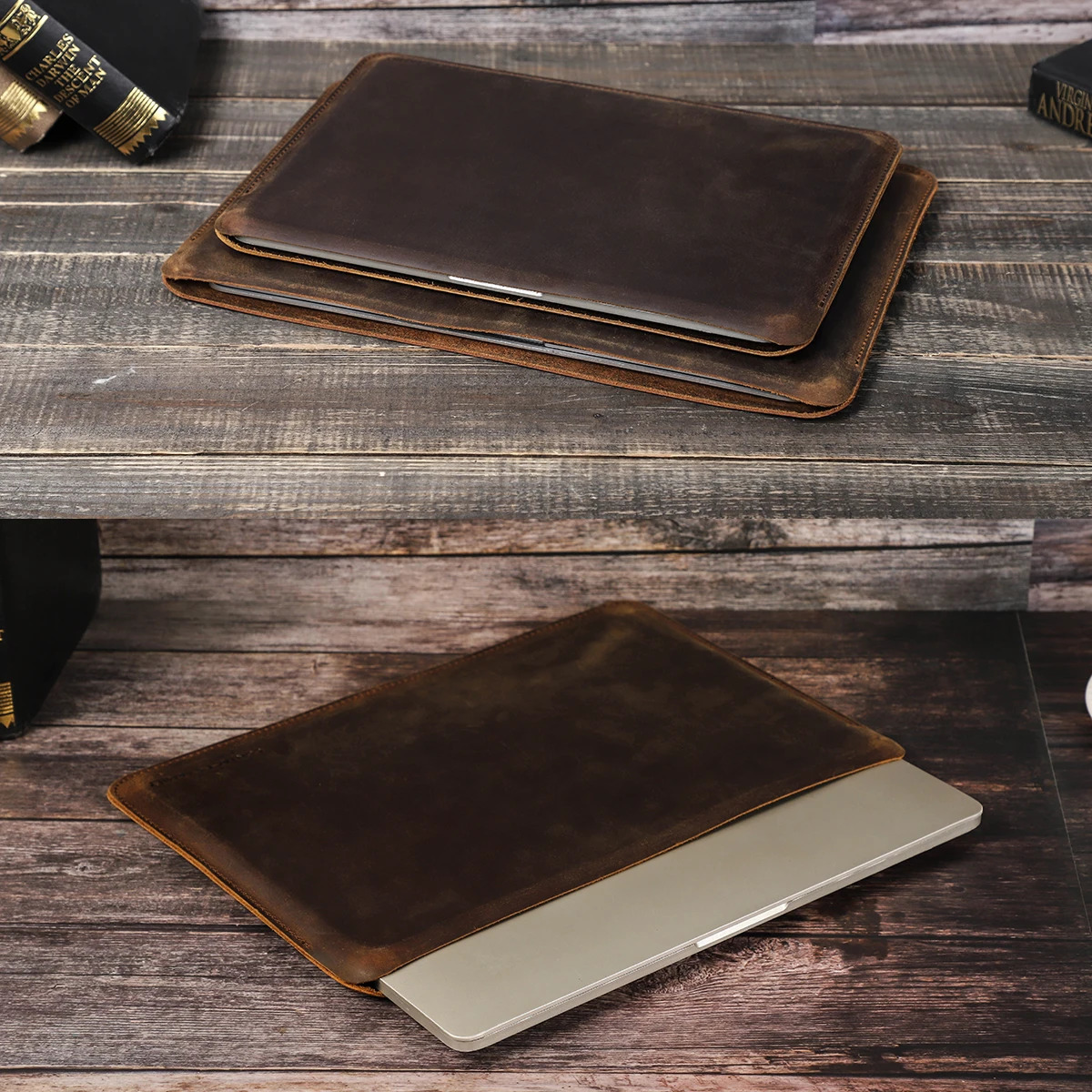 CONTACTS FAMILY Genuine Leather Laptop Sleeve Case For Pro Air 13 14 16 M4 M3 M2 Cover HP DELL XPS 13 Computer Bag Men 251027