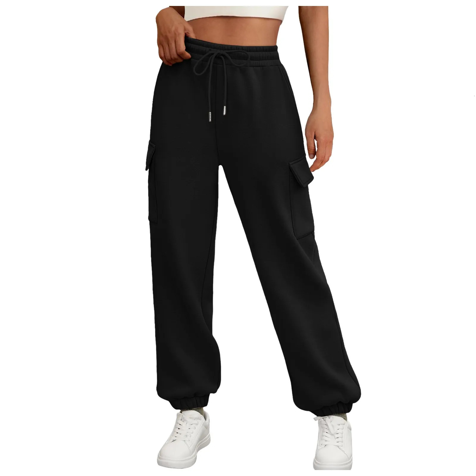 Womens Sweatpants Fleece Lined Baggy Athletic Jogger Trousers With Pockets 2025 Fall Casual Trendy Cargo Pants Fall Outfits 251027