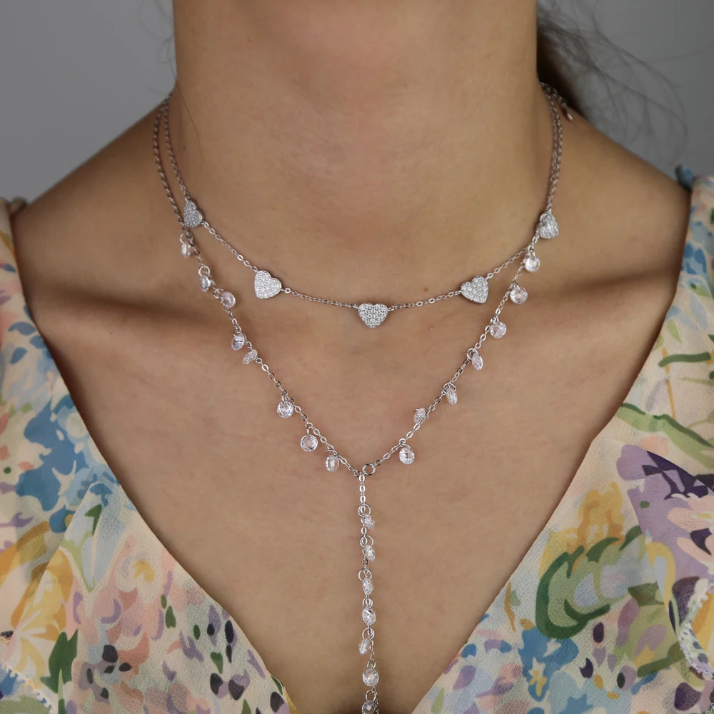 Fashion round zircon pendant Yshaped long chain necklace sexy ladies necklace jewelry gifts 251023