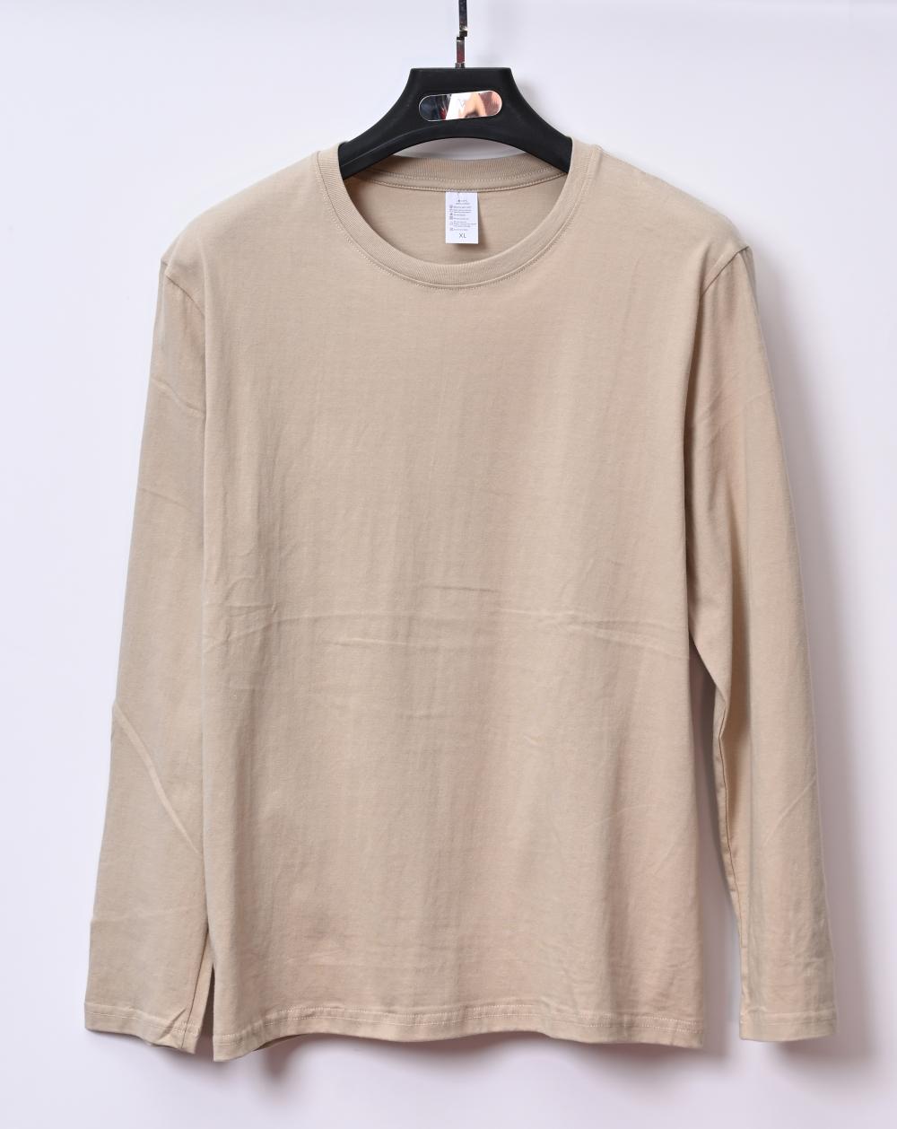 Unisex 100% Cotton Crew Neck Long Sleeve T-Shirt Featured in 6 Colors JX-M707