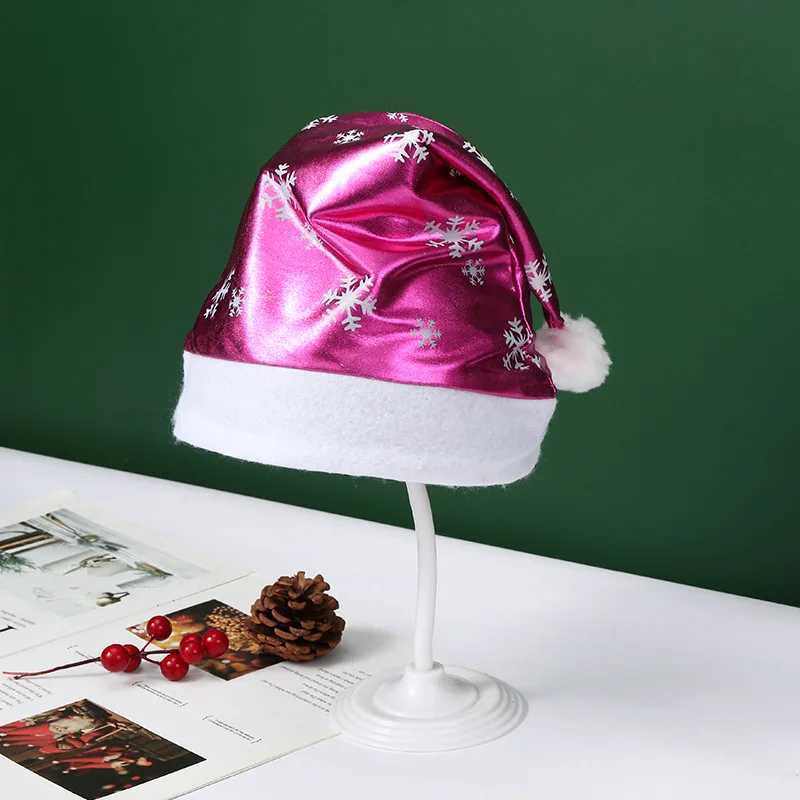 Snowflake Bright Cloth Christmas Hat Christmas Party Decoration Santa Hat New Year Party Kids Gift Navidad Noel Xmas DecorationW251027