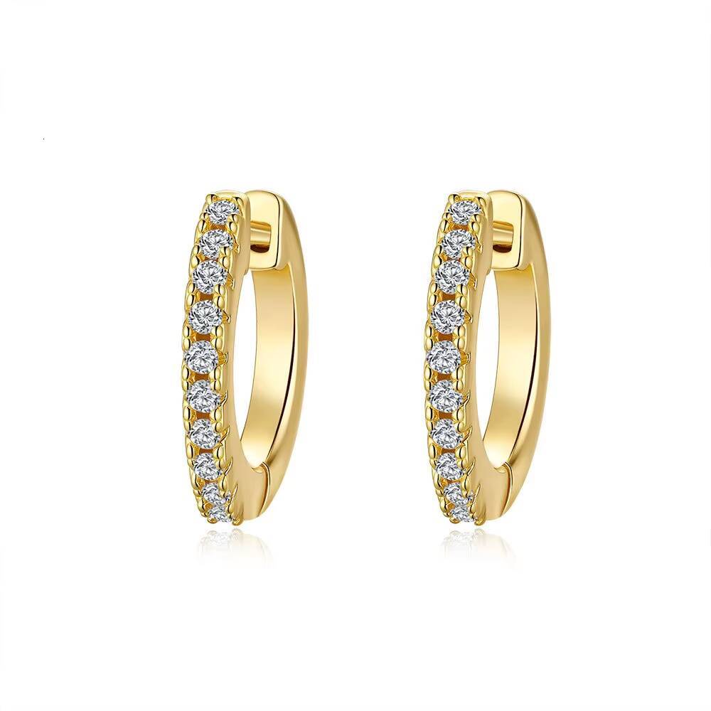 Wholesale Price Moissanite Earring 18K Gold Plated Silver Hoop Huggie Earring for Women S925 Sterling Silver Jewelry