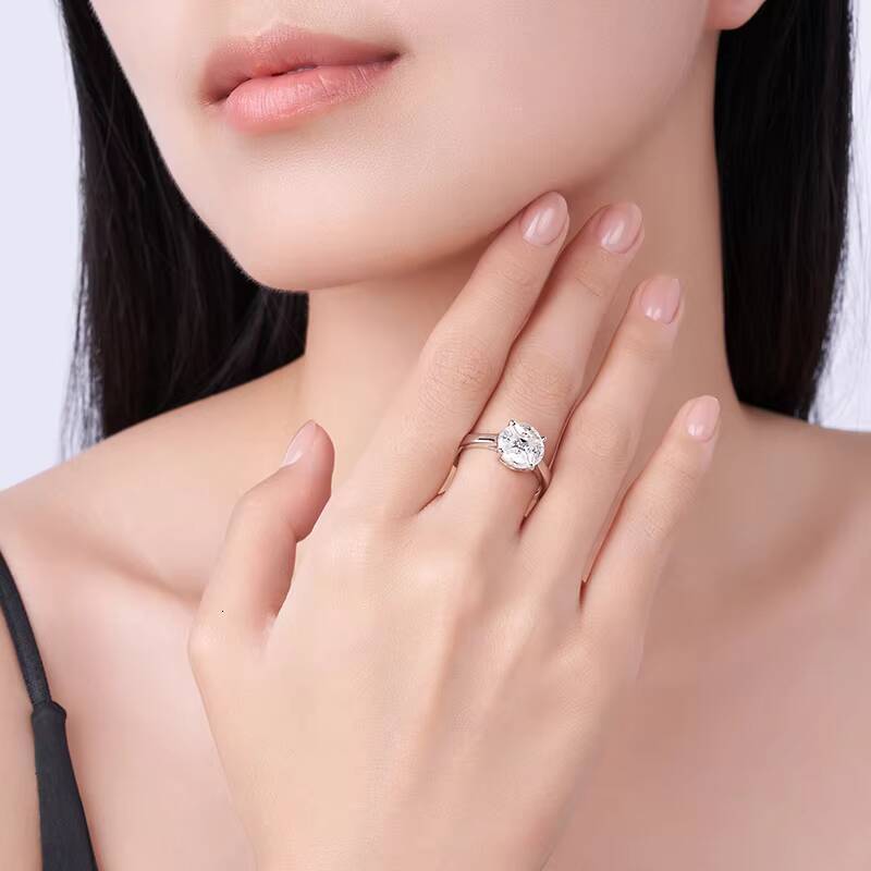 Premium Elegant Moissanite Wedding Engagement Rings S925 Silver Lab Diamond Women Ring with Moissanite Ring