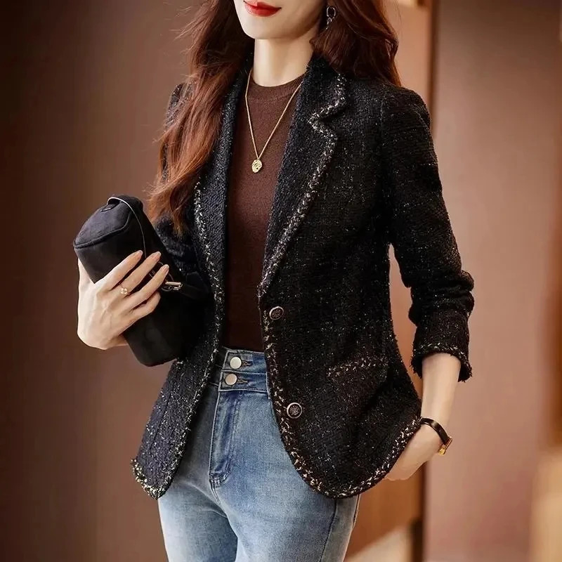 Spring Autumn Loose Comfortable Casual Ladies Blazer Top Style Versatile Temperament Elegant Fashion Womens Suit Coat 251027