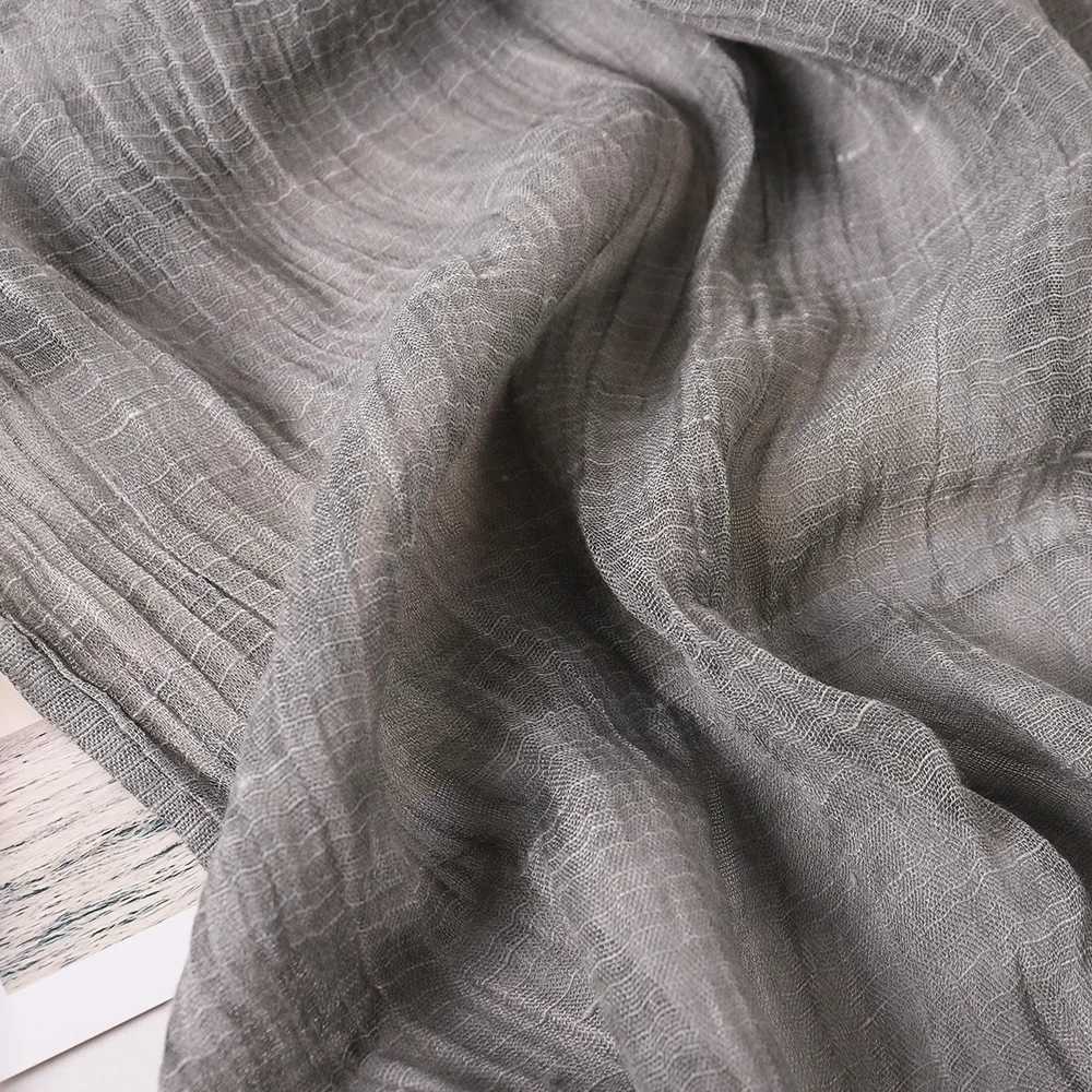 VRER Spring and Summer New Solid Color Yarn Cotton and Linen Scarf Tassel Artistic Shawl Print Versati Cotton and LinenW251027