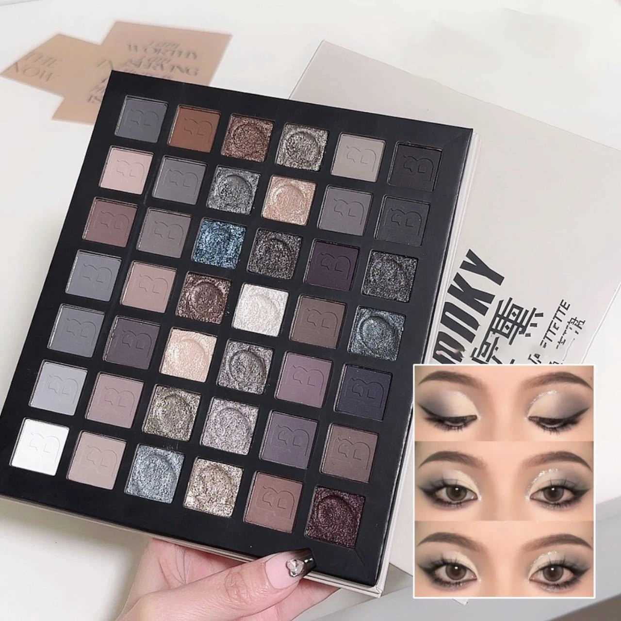 DIKALU 42 Shades Eyeshadow Palette Matte Shimmer Punk Smoky Cement Gray Dark Edition for Gothic Light European MakeupXJ251027