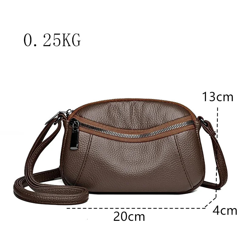 Solid Color Cowhide Sac Fashion Female Crossbody Tote Soft Genuine Leather Handbag Fashion Women Shoulder Messenger Bag 251027