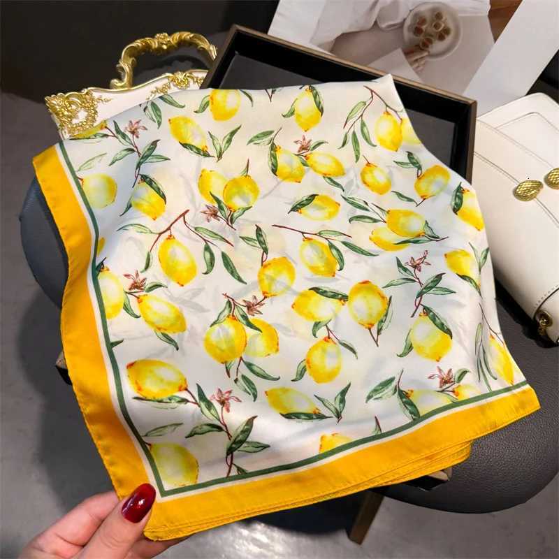 2025 Silk Imitation Print Hair Scarf Wen Floral Kerchi Neck Tie Hand Wrist Foard Shawl Wraps Hijab Bandana EcharpeW251027