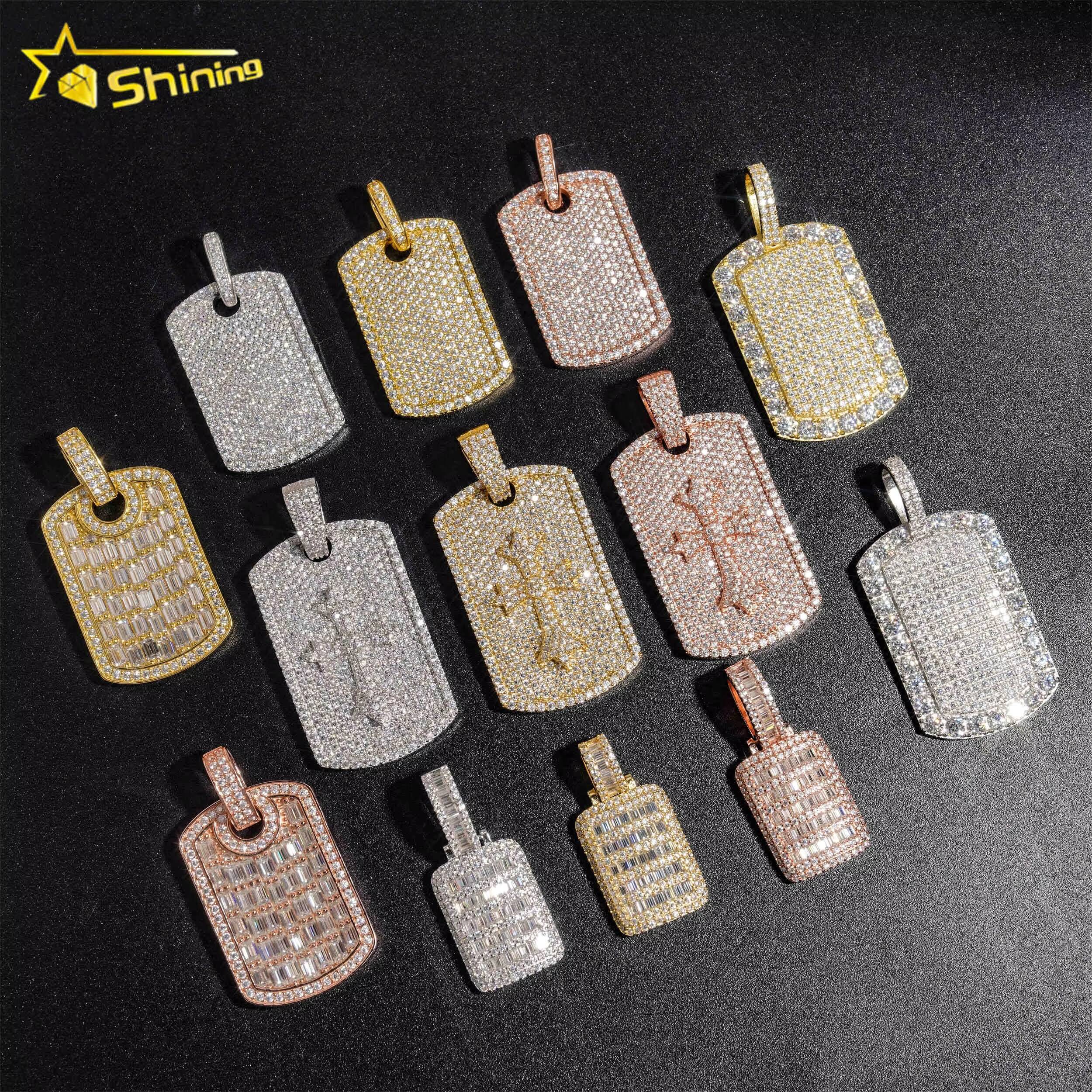 Iced Out Fine Jewelry 925 Sterling Silver Custom Hip Hop Luxury Gold Plated Vvs Moissanite Pendant