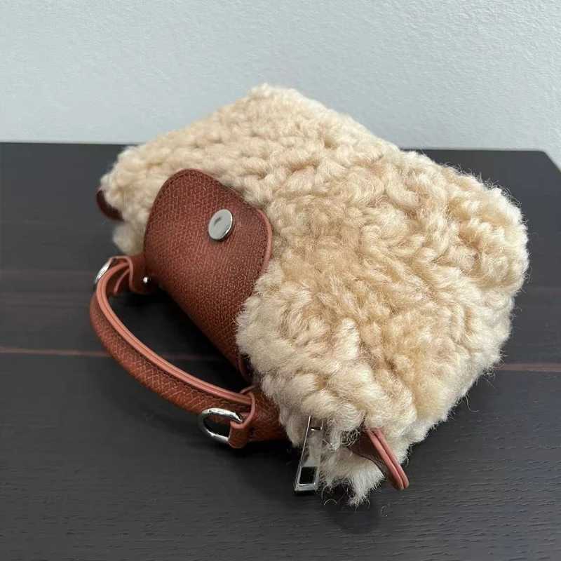French Niche Popular Dumpling Bag for Women 2024 Winter New Korean Version Oneshoulder Crossbody Bag Lamb Bag Handheld Fur Bag Y251027