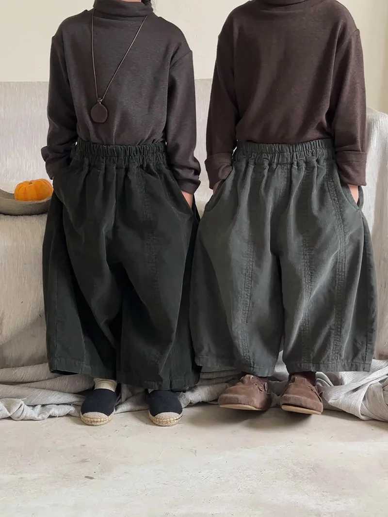 LILIGIRL New Autumn Kids Wide Leg Pants Solid Color Loose Girls Straight Pants Korean Corduroy Children Boys Trousers 17TT251027