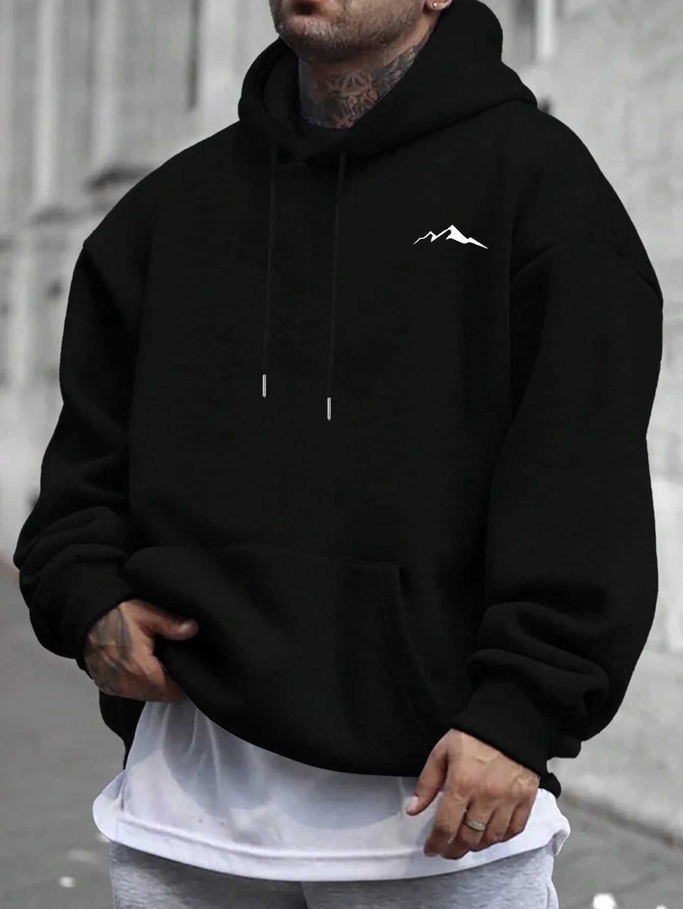 New Mens Fashion Trend Printed Pattern Hoodie Loose Casual Hip Hop Street Character Cotton Printed Hoodie Mens Sweatshirt W251027