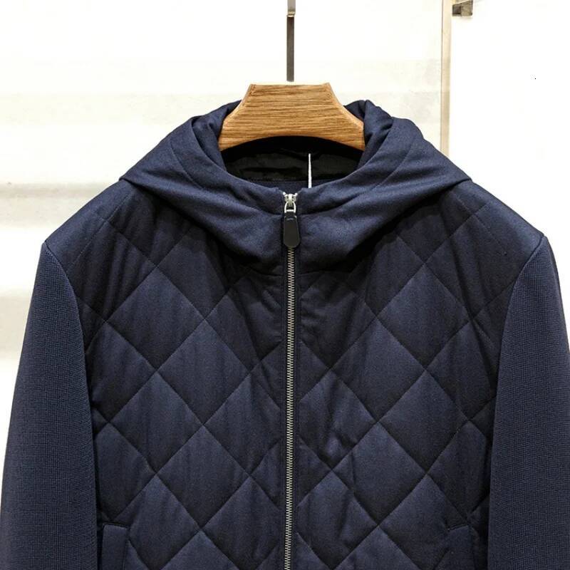 High-Efficiency Fleece Old Money Wind-Resistant Fall-Winter Men's Knitted Warm Cotton Coat, Dia-Shaped Outerwear