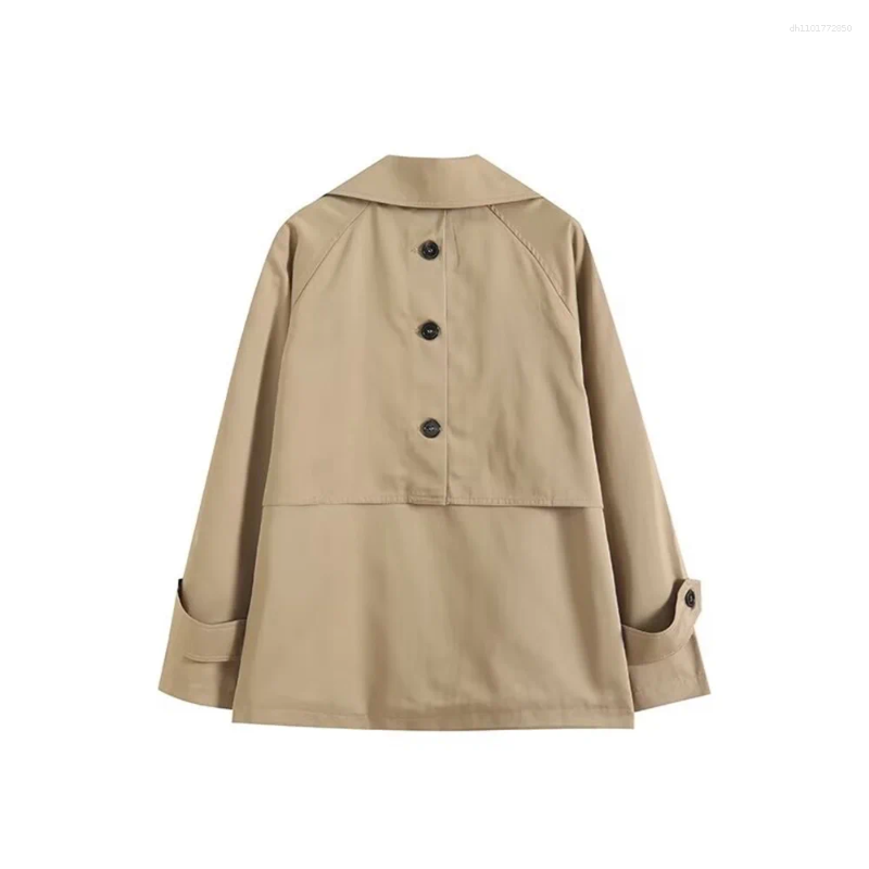 Women's Jackets Autumn Fashion Classic British Style Short Edition Double Breasted Windbreaker Coat