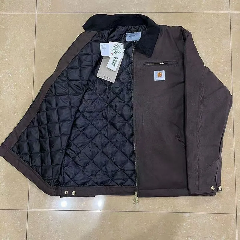 Designer Men's Jackets Heavyweight embroidery Thick Men Jacket Carharretshoddie top quality 100% cotton coat mesh lining work jackets EUR Size S-