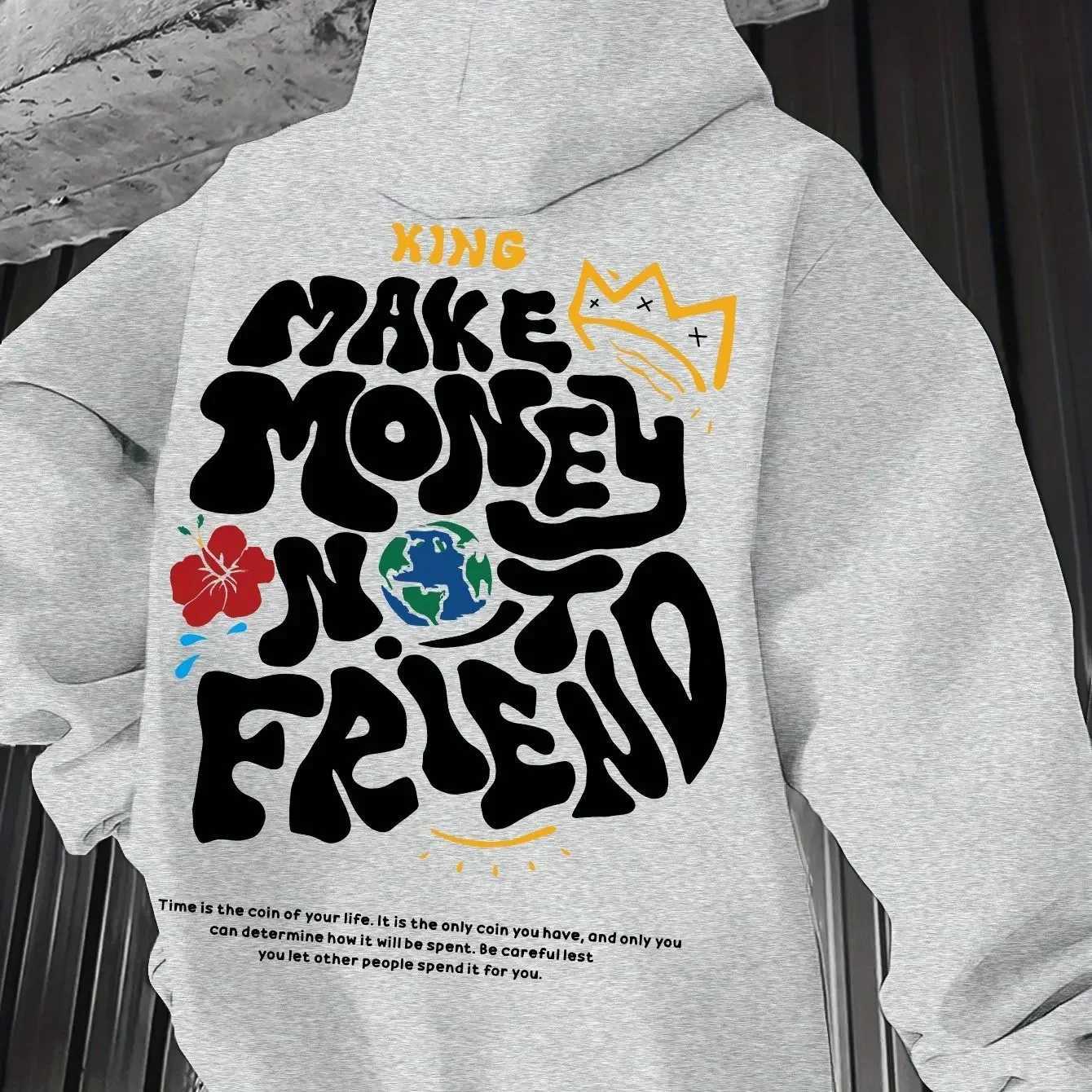 2025 Mens Casual Hoodie SpringAutumn Fashion Geometric Pattern Knit Fabric Regular Fit Polyester Stretchy Crew Neck W251027