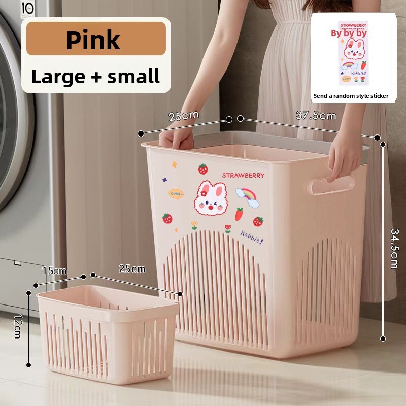 Household Partitioned Multi-layer Clothes Underwear Bathroom Large Dirty Laundry Storage Basket