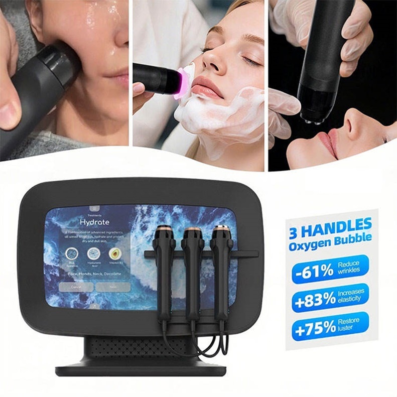 Portable 3 in 1 Oxygen Therapy Facial Machine Whitening Co2 Bubble Facial Machine Skin Rejuvenation Oxygen Jet Facial Oxygenation Device
