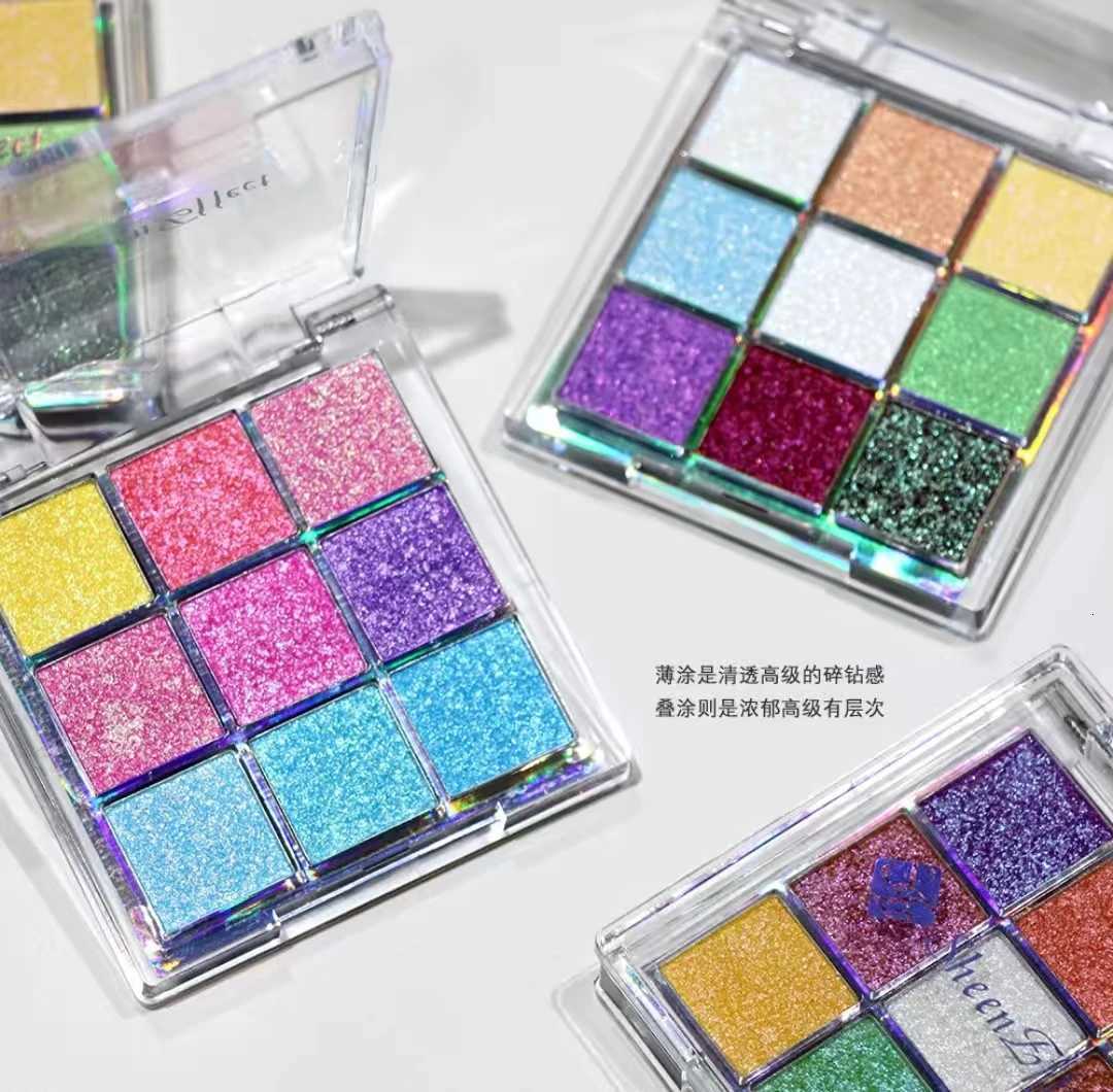 Sheeneffect 9 Colors Eyeshadow Palette Powder Glitter Shimmer Chameleon Blendable Fine Flash Easy to Wear Eye MakeupXJ251027