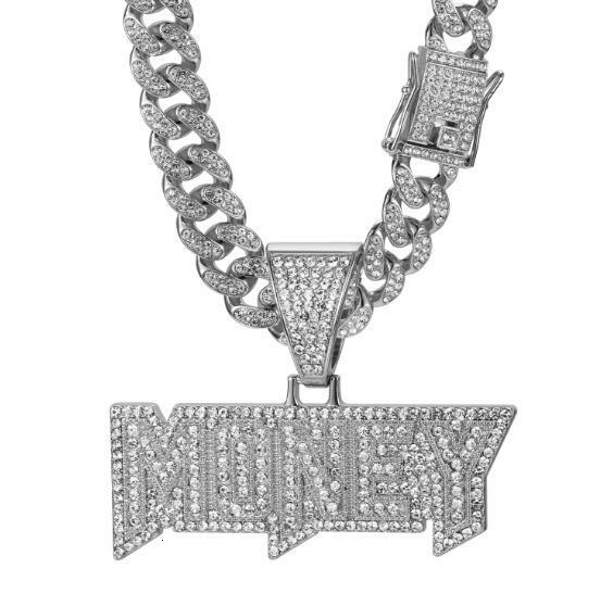 Custom Made Thorn And Birds Baguette Name Letter Pendant Rose Gold Over Sterling Silver Match 18MM Cuban Link Chain Necklace