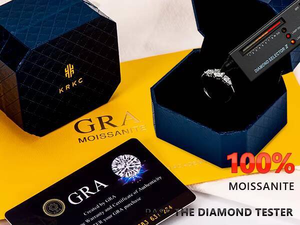 KRKC Wholesale Jewelry VVS1 925 Sterling Silver Wedding Bands Lab Diamond Rings Moissanite Stackable Engagement Ring for Women