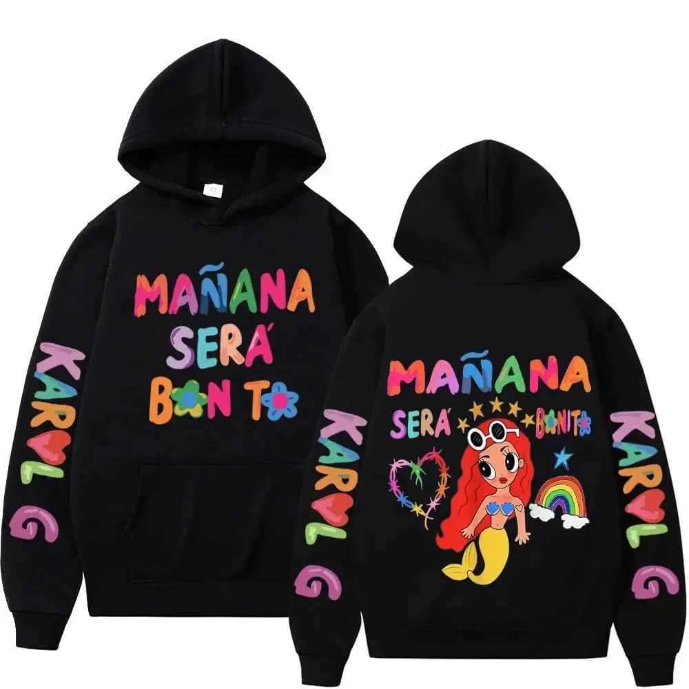 Female Singer Karol G Hoodies Manana Sera Bonito Printing Hoodie Bichota Multicolors Sweatshirts Y2k Fleece Hoody for Men Women W251027