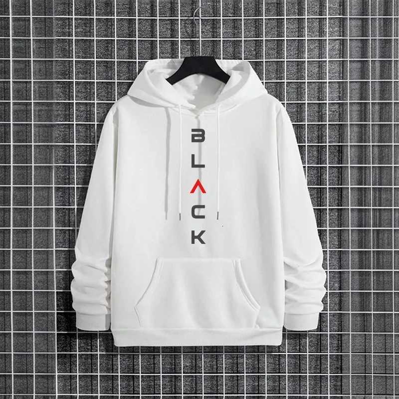 Black Letter Print Hoodies for Man Autumn Winter Hot Sale High Quality Hooded Sweatshirt Home Outdoor Casual Sport Warm Pullover W251027
