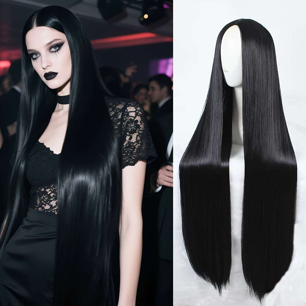 Women's Extra 31.5Inch Synthetic Heat-Resistant Vampire Gothic Party Hair, Natural Look Long Straight Wig For Halloween, Cosplay, Everyday - Easy