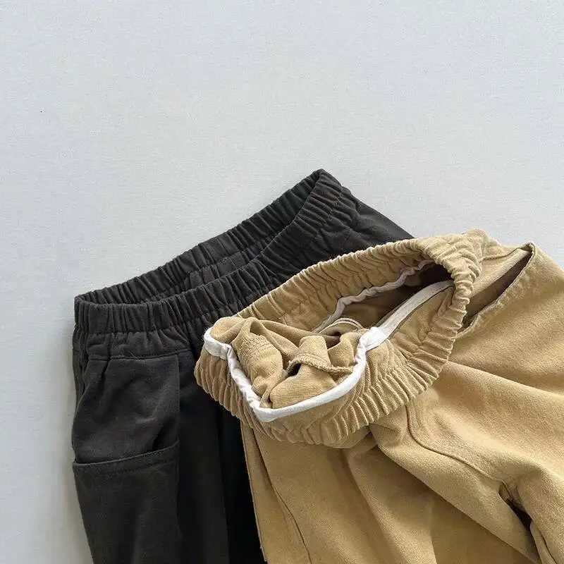 Spring Autumn Children Pants 18Y Boys Cotton Spliced Loose Casual Wide Leg Trousers Jogger Korean Toddler Wear For Kids ClothesT251027
