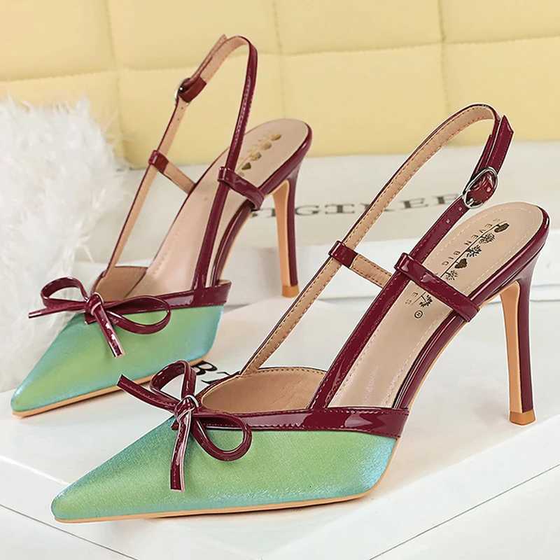 BIGTREE Shoes Luxury Women Pumps Bowknot High Heels 9 CM Stiletto Hollow out hook strap High heeled Sandals Summer Shoes WomenXJ251027